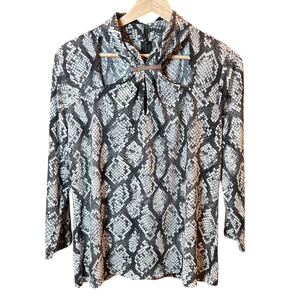 Michael Kors‎ Snakeskin Print Blouse Top Size L